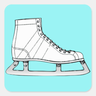 Ice Skating Figur Fyrkantigt Klistermärke