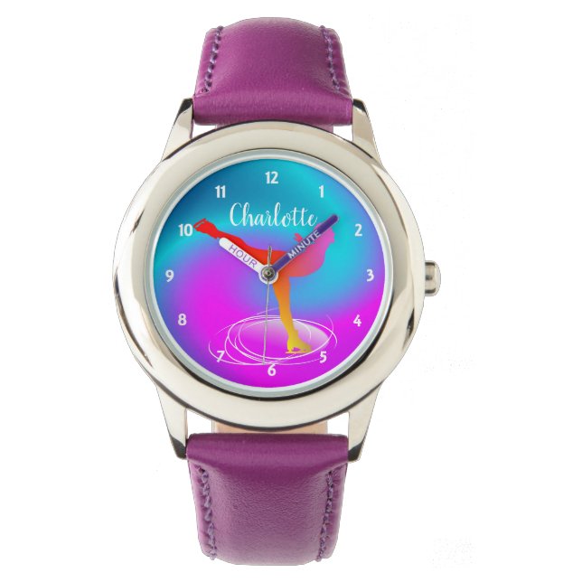 Ice Skating Figur Skater Modern Personlig Armbandsur (Framsida)