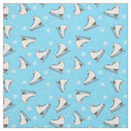 Ice Skating Figur Skater Winter Blue Patterned Tyg