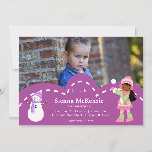 Ice Skating-födelsedag Inbjudningar (Framsida)