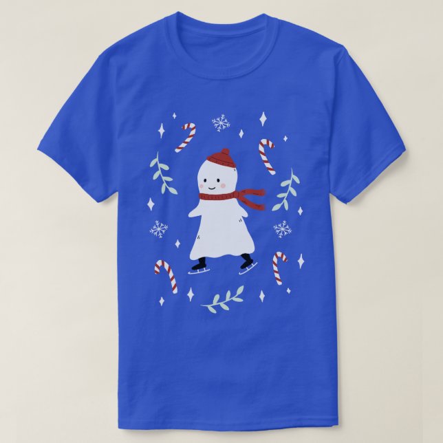 Ice Skating Ghost T Shirt (Design framsida)