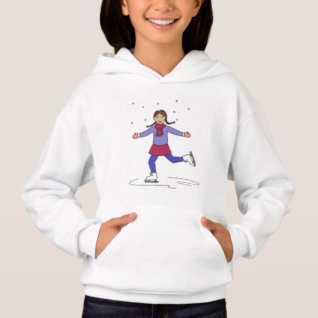 Ice Skating Girl Figur Skater Tee (Framsida)