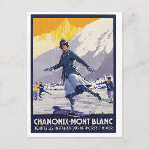 Ice Skating Girl i Chamonix-Mont Blanc-regionen Vykort
