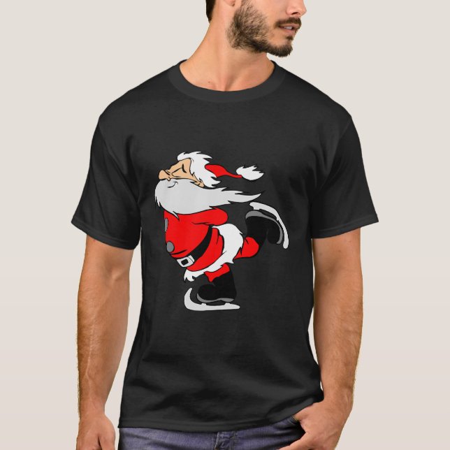 Ice Skating Jultomten - julklapp T Shirt (Framsida)