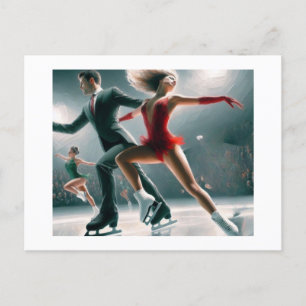 Ice Skating Pair Vykort
