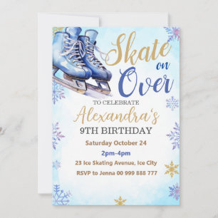 Ice Skating Party Birthday Winter Party Inbjudningar