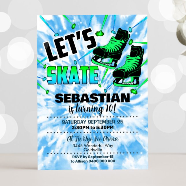Ice Skating Party bjudande Boy Ice Skate Inbjudan (Boy Ice Skating Party Invitation)