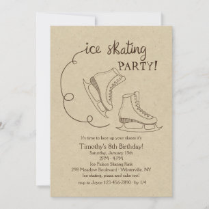 Ice Skating Party Inbjudningar