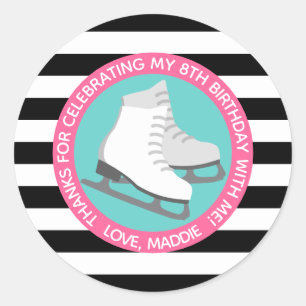 Ice Skating Party Treat Bag Stickers Party favors Runt Klistermärke