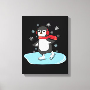 Ice Skating Penguin Canvastryck