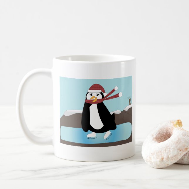 Ice Skating Penguin Mugg (Med munk)