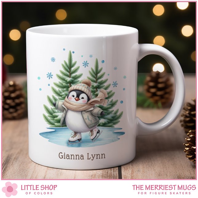 Ice Skating Penguin Personlig Kaffemugg (Skapare uppladdad)