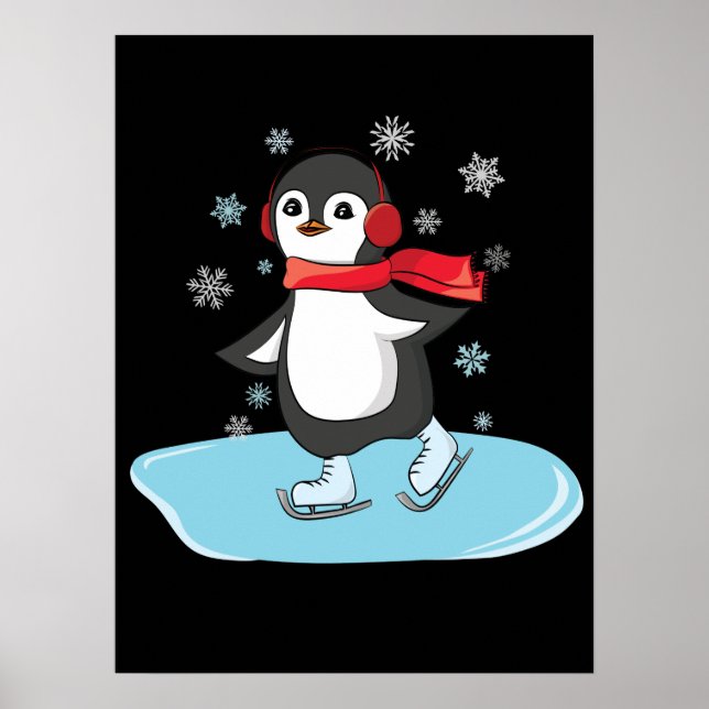 Ice Skating Penguin Poster (Framsidan)