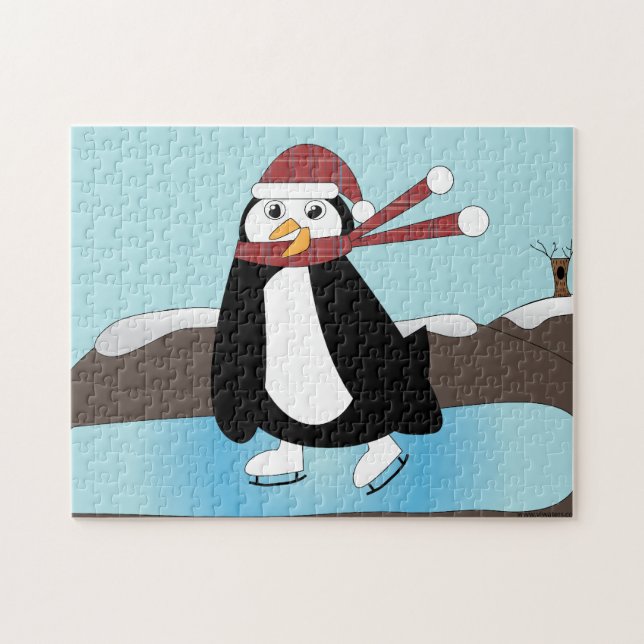 Ice Skating Penguin Pussel (Horisontell)