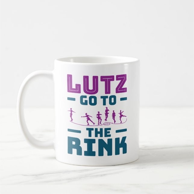 Ice Skating Pun Cute Lutz Gå till Rink Kaffemugg (Vänster)