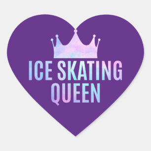 Ice Skating Queen - Ice Skating Älskare Hjärtformat Klistermärke
