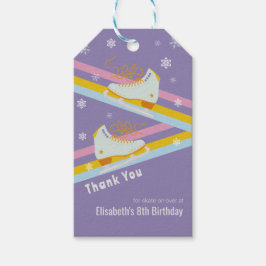 Ice Skating Retro Birthday Presentetikett