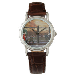 Ice Skating Rink in Winter (av Konstantin Somov) Armbandsur