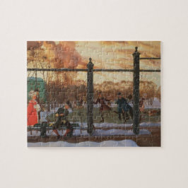 Ice Skating Rink in Winter (av Konstantin Somov) Pussel