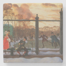Ice Skating Rink in Winter (av Konstantin Somov) Stenunderlägg