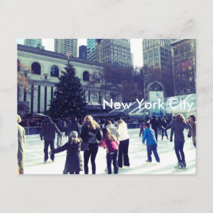 Ice Skating Rink vid Bryant Park, New York City Vykort