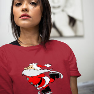 ICE SKATING SANTA CHRISTMAS T-SHIRTS