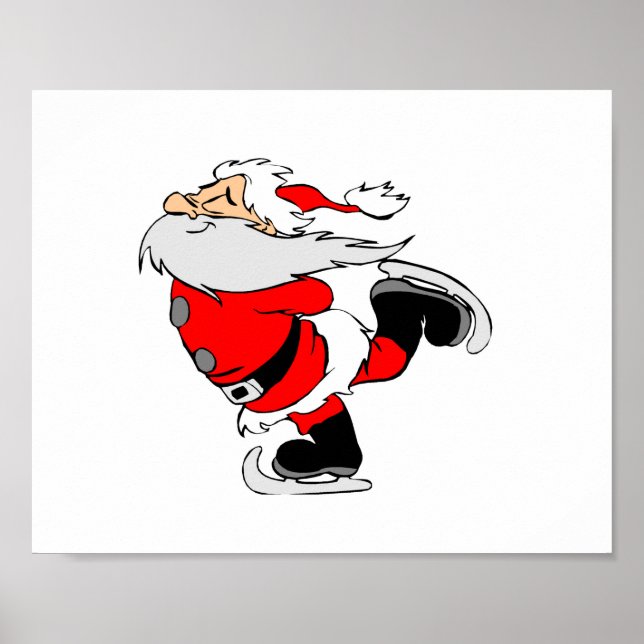 Ice Skating Santa Poster (Framsidan)