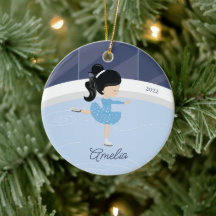 Ice Skating Skater Girl Dated Ceramic Ornament