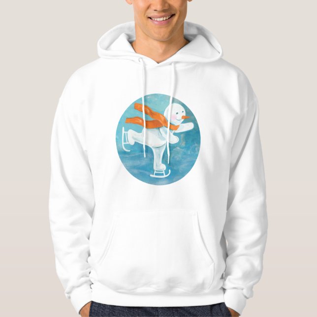 Ice Skating Snögubbe Hoodie (Framsida)