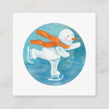 Ice Skating Snögubbe