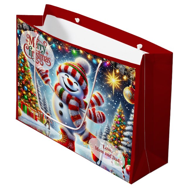 Ice Skating Snowman Christmas (Framsidan Vinklad)