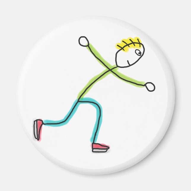 Ice Skating Stickman Magnet (Framsidan)