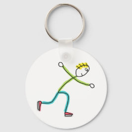 Ice Skating Stickman Nyckelring