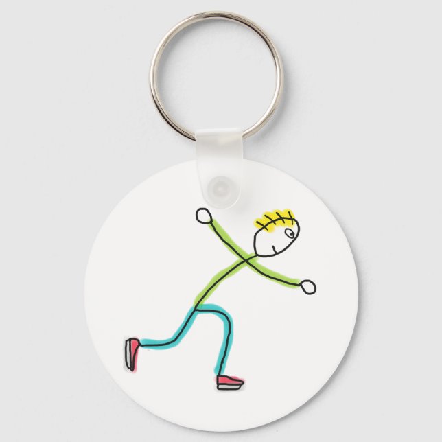 Ice Skating Stickman Nyckelring (Framsida)