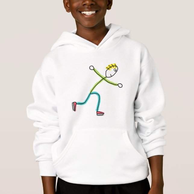 Ice Skating Stickman T Shirt (Framsida)