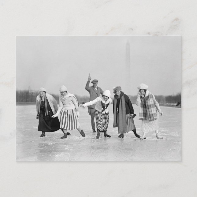 Ice Skating Tävling, 1925 Vykort (Framsida)