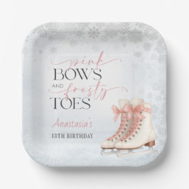 Ice Skating Teen Birthday Pink Bow