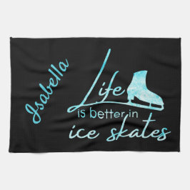 Ice Skating Tower bladblått skal - bättre liv Kökshandduk