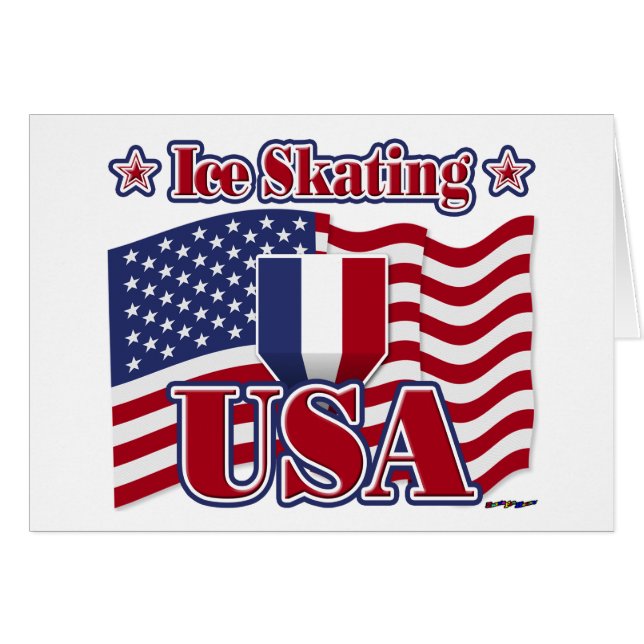 Ice Skating USA Hälsningskort (Framsidan Horizontal)