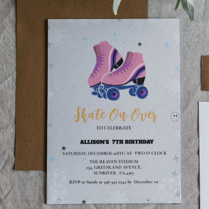 Ice Skating Winter Birthday Skate on over Girls Meddelande