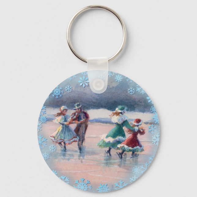 ICE SKATTE PAR by SHARON SHARPE Card Nyckelring (Framsida)