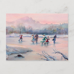 ICE SKATTE PARTY by SHARON SHARPE Card Vykort