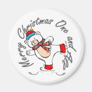 Ice Sking Polar Bear jul Magnet