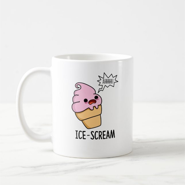 Ice-Skräm Funny Ice Cream Cone Pun Kaffemugg (Vänster)