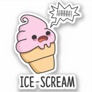 Ice-Skräm Funny Ice Cream Cone Pun Klistermärken