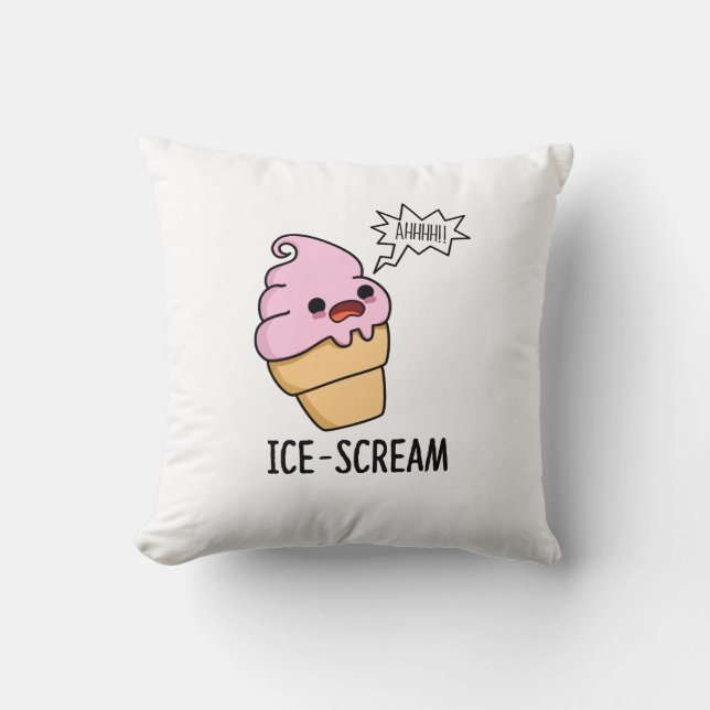 Ice-Skräm Funny Ice Cream Cone Pun Kudde (Framsida)