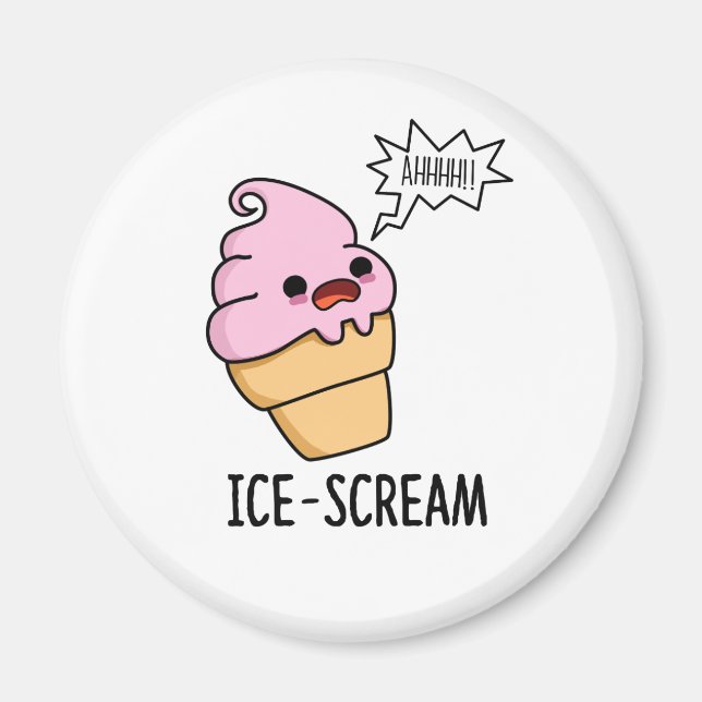 Ice-Skräm Funny Ice Cream Cone Pun Magnet (Framsidan)