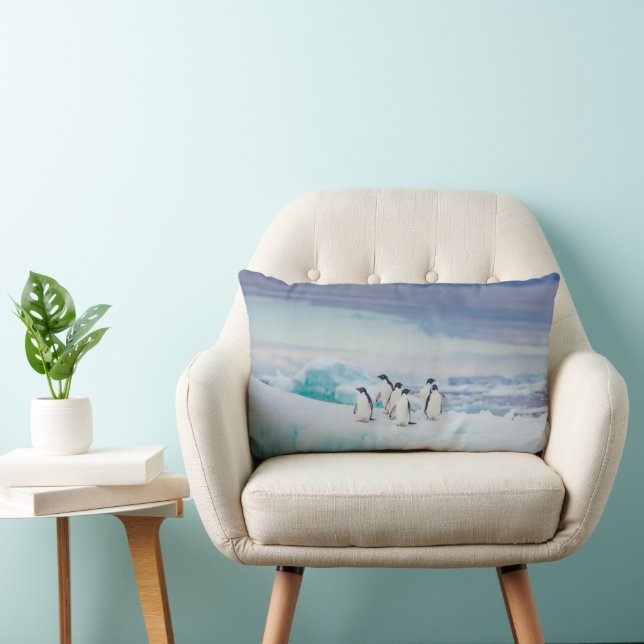 Ice & Snö | Adelie Penguins Antarctica Lumbarkudde (Stol)
