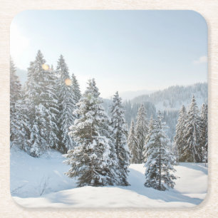 Ice & Snö Allgäu Bavaria Southern Tyskland Underlägg Papper Kvadrat