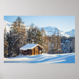 Ice & Snö Alpernor för vinterlogg i Schweiz Poster